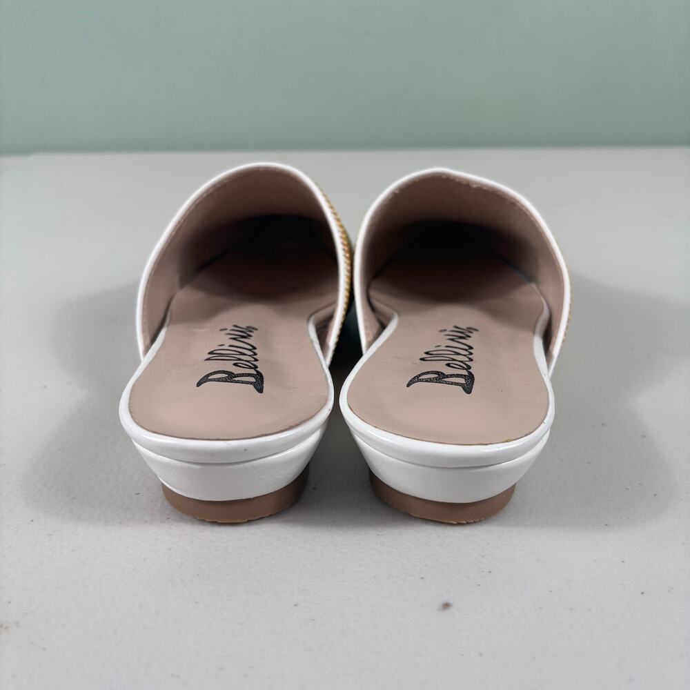 Bellini Festive Women Size 6M White Pointed Toe Woven Casual Slide Mule Sandals - Picture 7 of 10